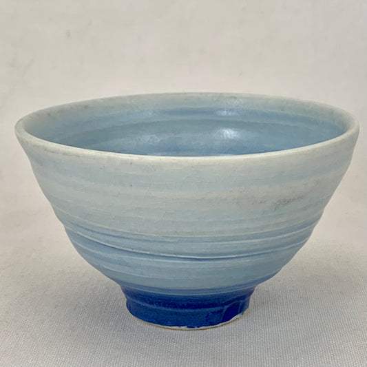Blue Porcelain Wheel Thrown Bowl