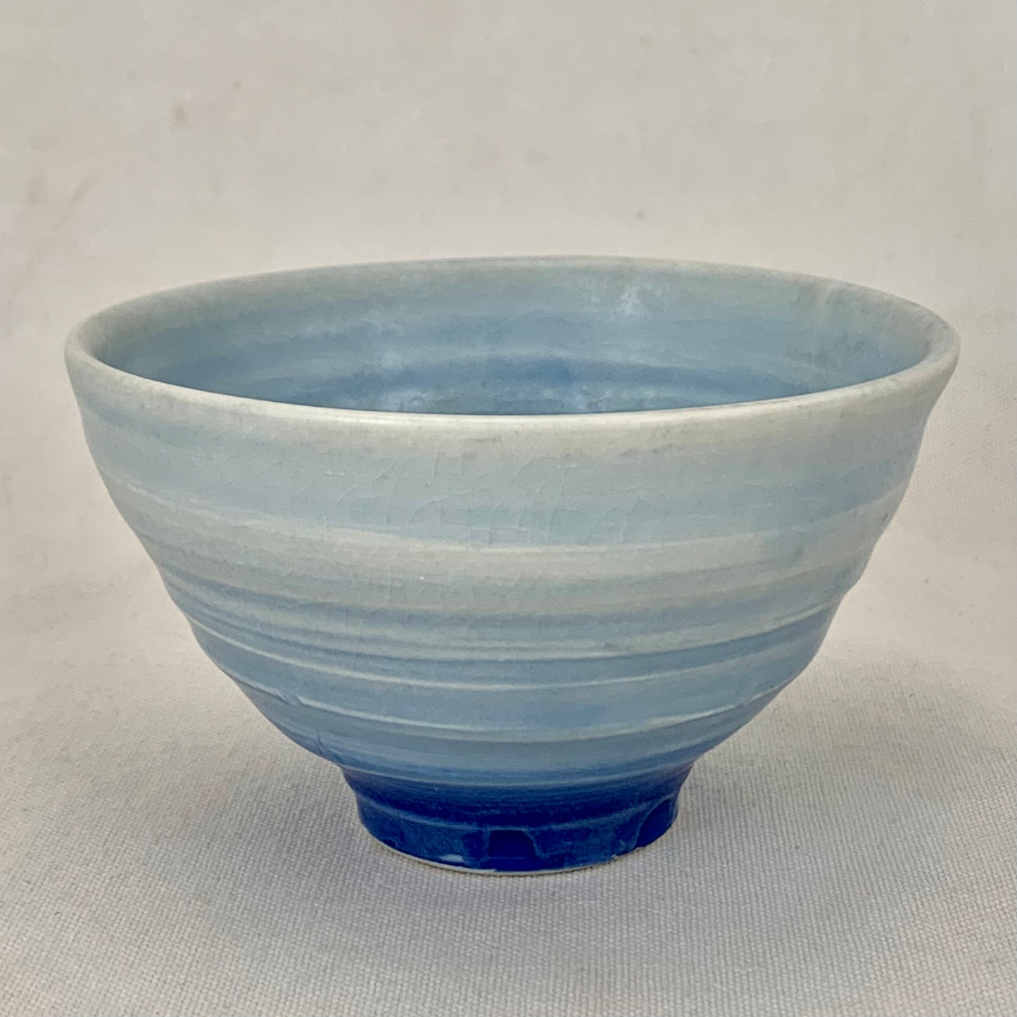 Blue Porcelain Wheel Thrown Bowl