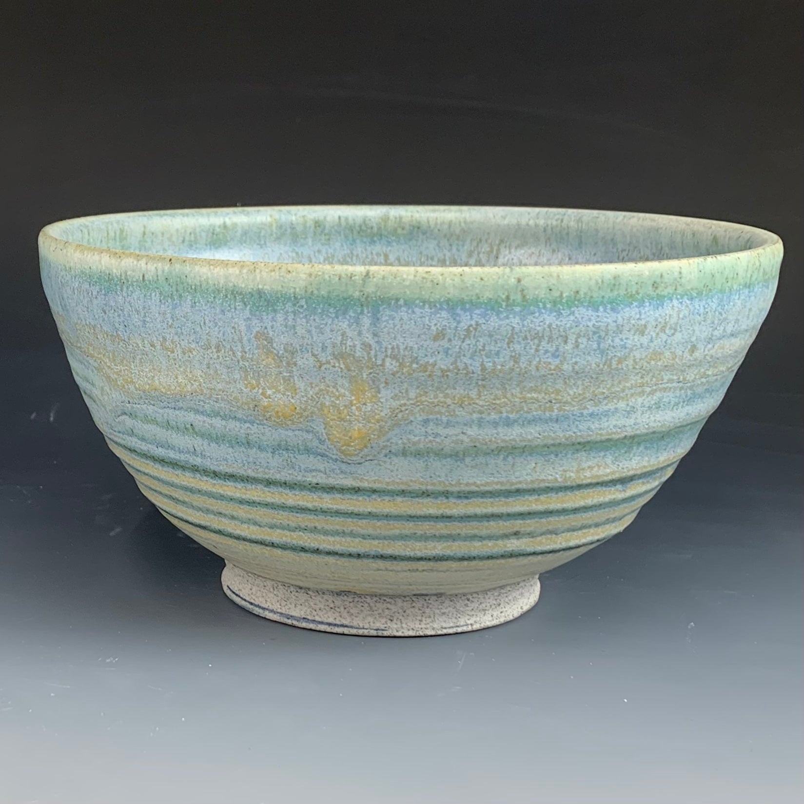 Blue Ramen Bowl on Dark Background