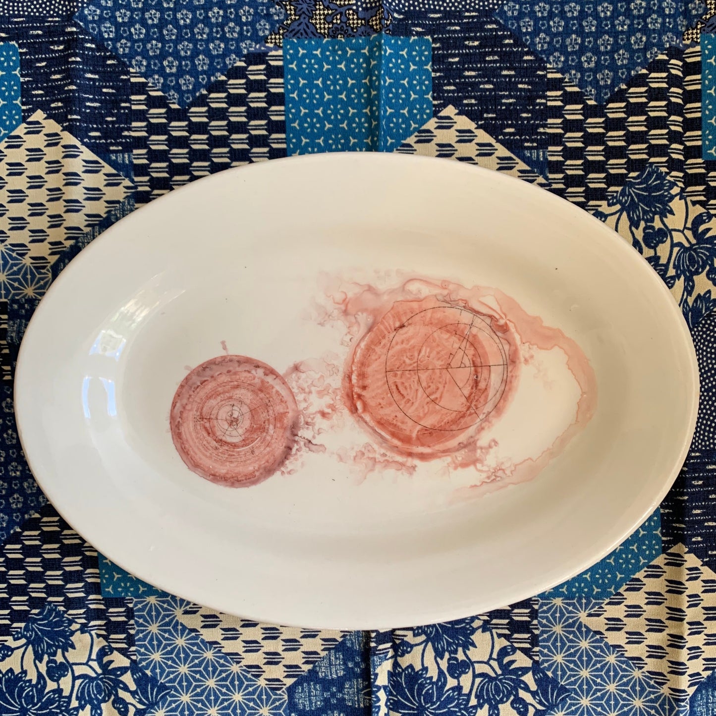 Red Upcycled Astrological Rolling Tray