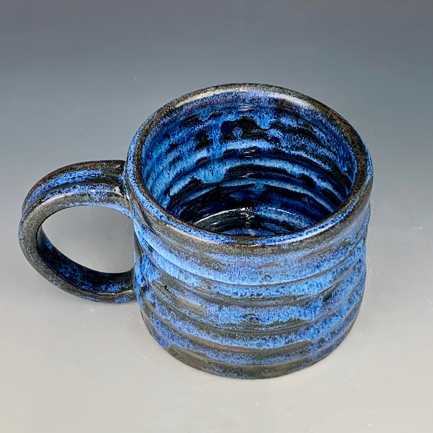 Wheel Thrown Wild Clay Blue Mug