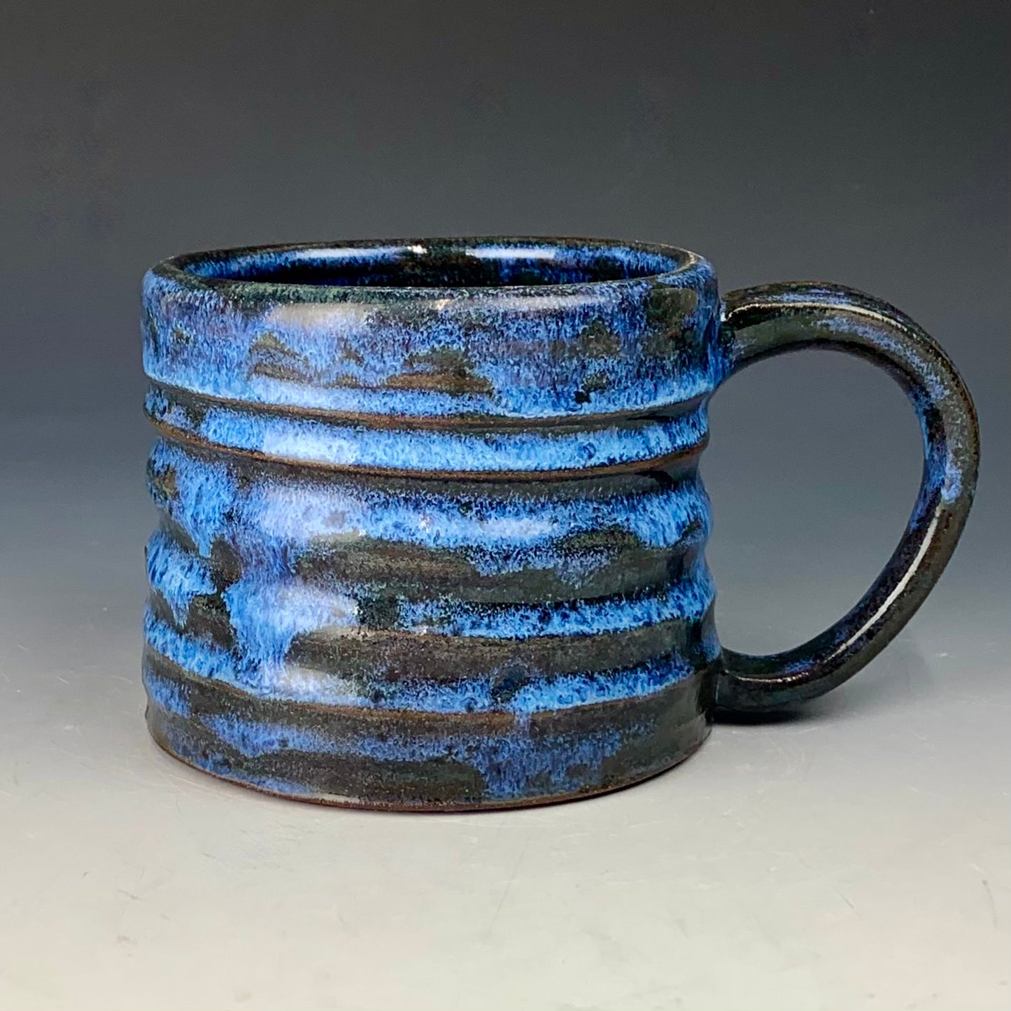 Wheel Thrown Wild Clay Blue Mug
