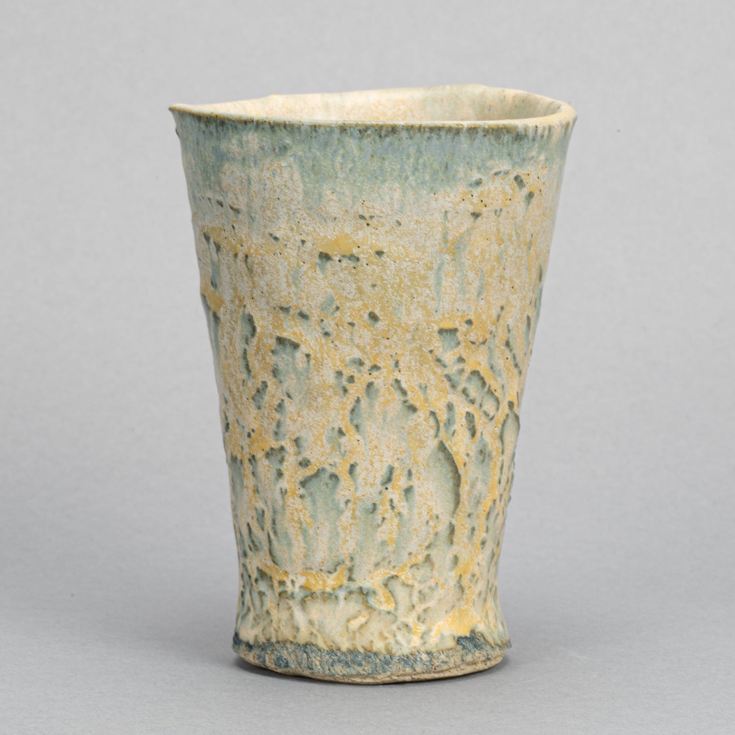 Handbuilt Ceramic Blue & Yellow Tumbler