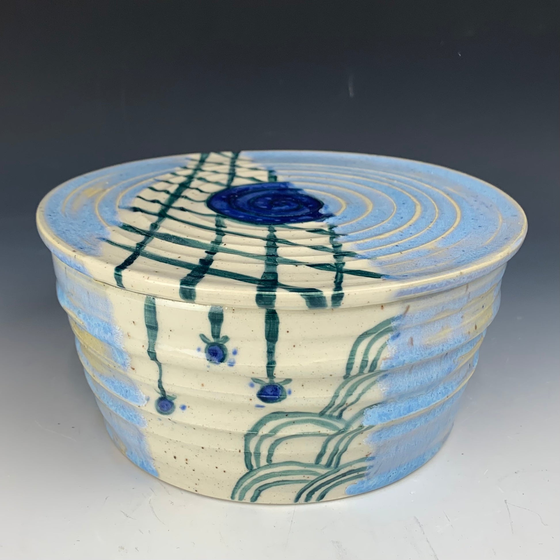 Blue Hand made storage container