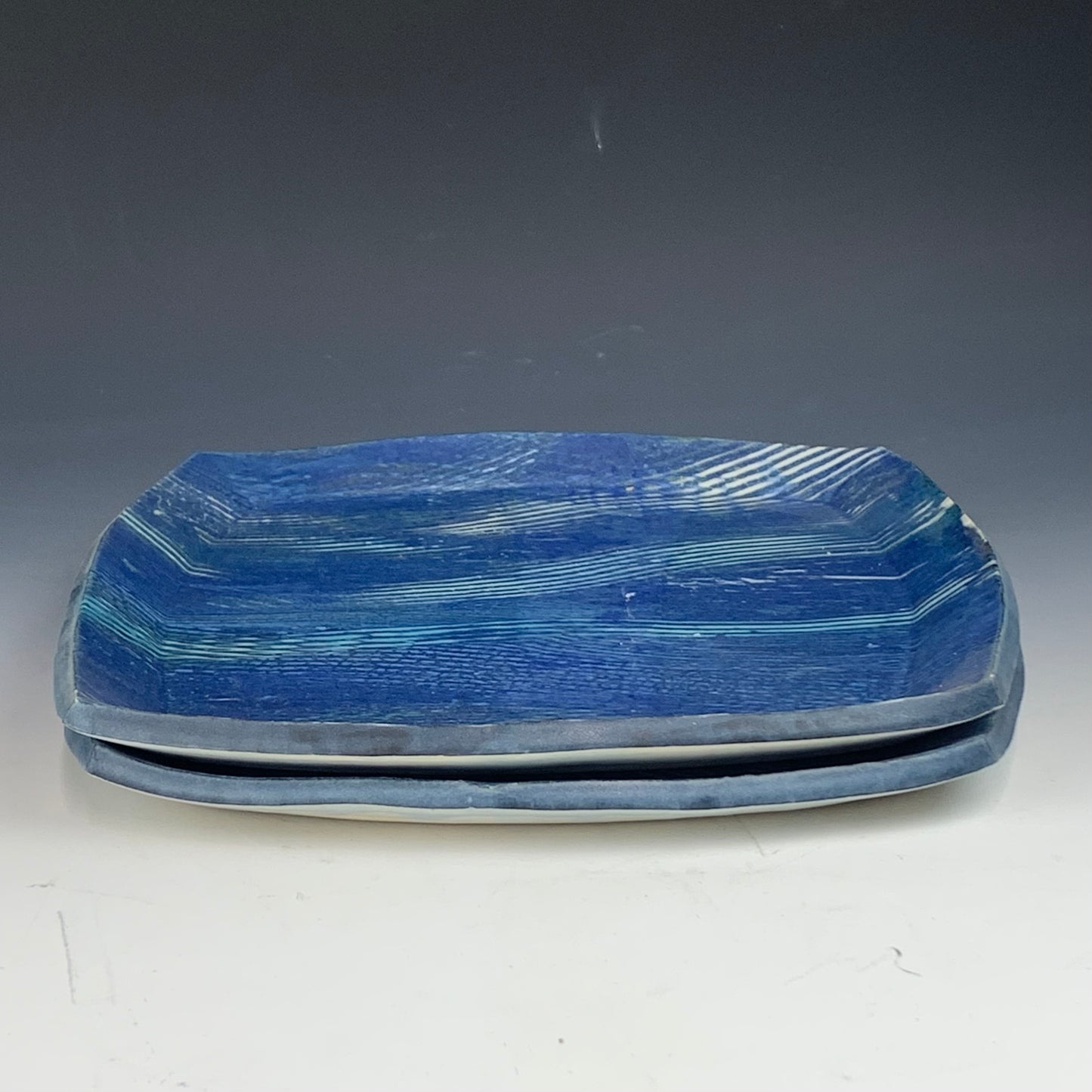 Blue Square Plate Set of 2