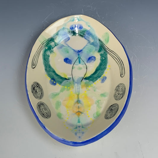 Blue Rorschach Soap Dish